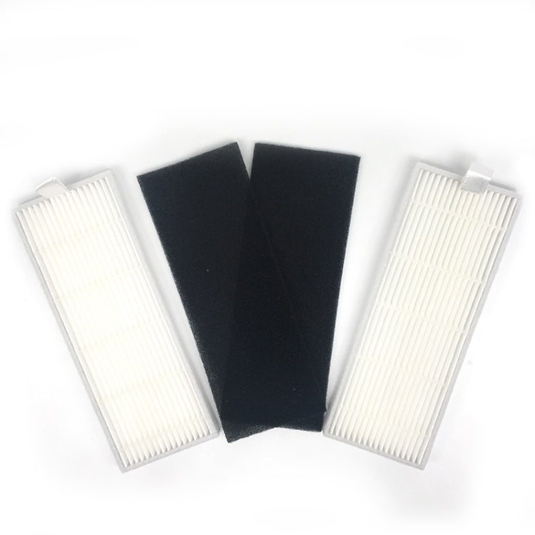 Robot vacuum replacement filters set with white pleated pads and black foam