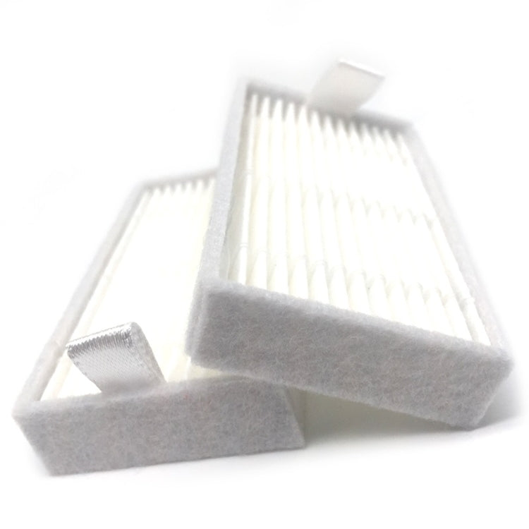 Robot vacuum filter set with two gray felt pads and white pleated inserts