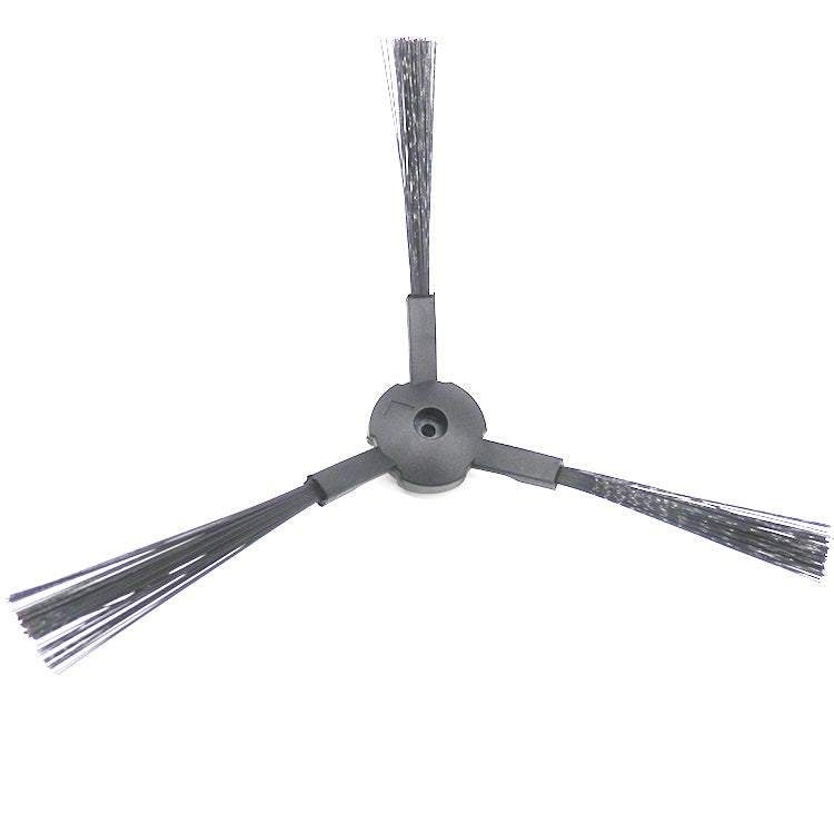 Robot side brush with black bristles and gray circular mounting hub