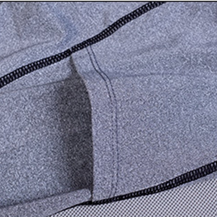 Stretch hem detail with black edge stitching and inner panel seam
