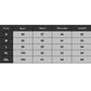 Size chart table with bust, chest, shoulder, and length for S–2XL