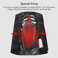 Black heated vest reflective inner lining panel with insulation arrows