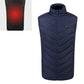 Men's sleeveless puffer vest, dark navy stand collar with full front zipper
