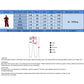 Jumpsuit size chart table with bust, waist, hip, and length measurements