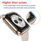 Clear TPU watch case with raised edges plus screen protector on smartwatch