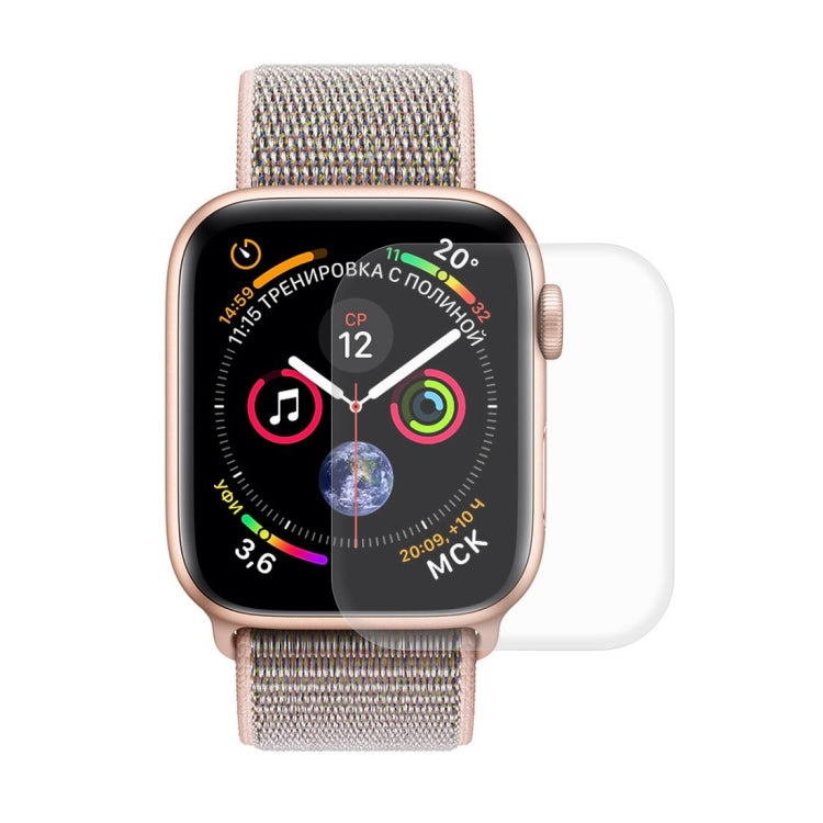 Rose gold smartwatch with clear PET screen protector and transparent protective case